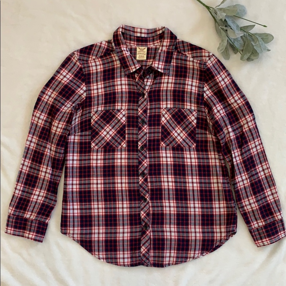 Plaid Button Down Top